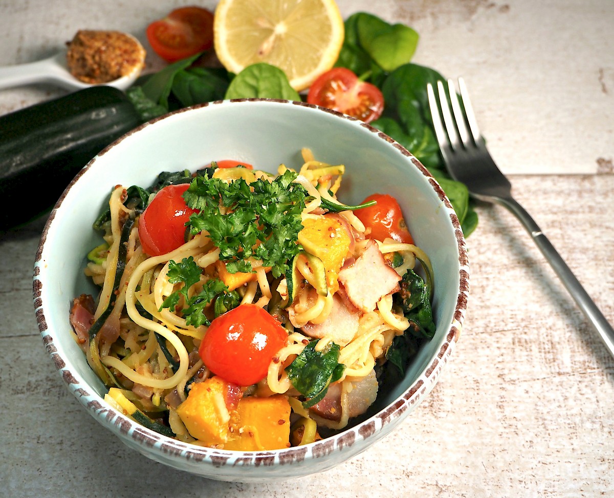 Bacon & Pumpkin with Zoodles | Paleo | Gluten-free | The JOYful Table